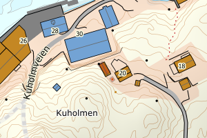 Kartbilde fra WMS-tjeneste av avviket
