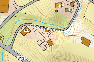 Kartbilde fra WMS-tjeneste av avviket