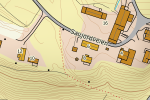 Kartbilde fra WMS-tjeneste av avviket