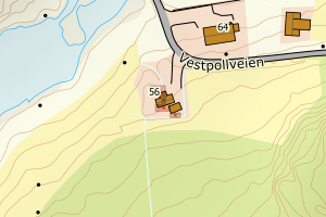 Kartbilde fra WMS-tjeneste av avviket