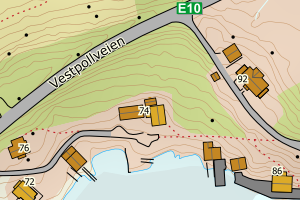 Kartbilde fra WMS-tjeneste av avviket