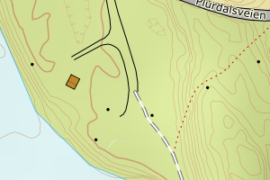 Kartbilde fra WMS-tjeneste av avviket