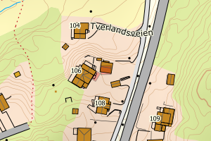 Kartbilde fra WMS-tjeneste av avviket