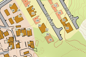 Kartbilde fra WMS-tjeneste av avviket