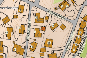 Kartbilde fra WMS-tjeneste av avviket