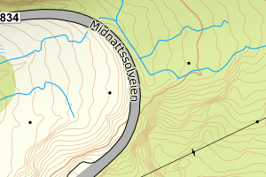 Kartbilde fra WMS-tjeneste av avviket