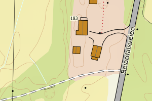 Kartbilde fra WMS-tjeneste av avviket