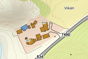 Kartbilde fra WMS-tjeneste av avviket