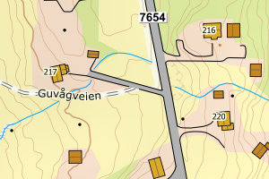 Kartbilde fra WMS-tjeneste av avviket