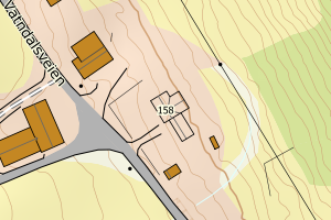 Kartbilde fra WMS-tjeneste av avviket