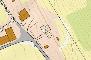 Kartbilde fra WMS-tjeneste av avviket