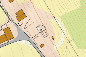 Kartbilde fra WMS-tjeneste av avviket