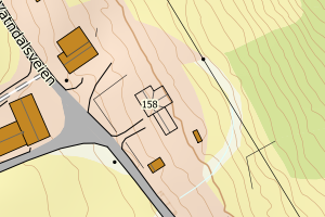 Kartbilde fra WMS-tjeneste av avviket