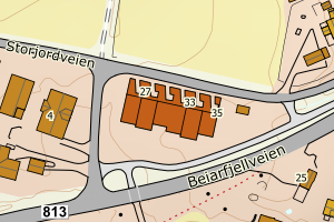 Kartbilde fra WMS-tjeneste av avviket