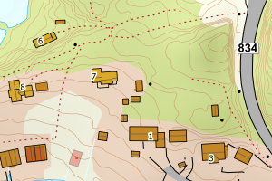 Kartbilde fra WMS-tjeneste av avviket