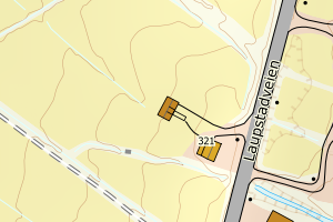 Kartbilde fra WMS-tjeneste av avviket