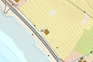 Kartbilde fra WMS-tjeneste av avviket