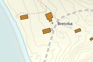 Kartbilde fra WMS-tjeneste av avviket