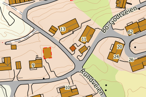 Kartbilde fra WMS-tjeneste av avviket
