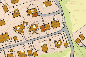 Kartbilde fra WMS-tjeneste av avviket