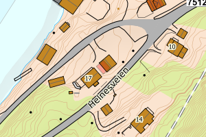 Kartbilde fra WMS-tjeneste av avviket