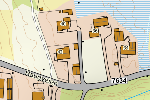 Kartbilde fra WMS-tjeneste av avviket