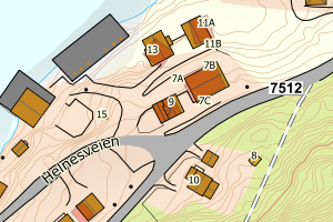 Kartbilde fra WMS-tjeneste av avviket