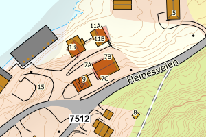 Kartbilde fra WMS-tjeneste av avviket