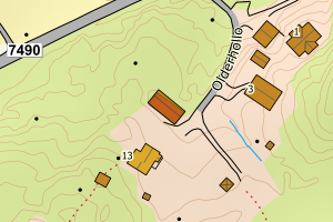 Kartbilde fra WMS-tjeneste av avviket
