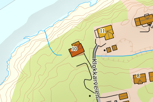 Kartbilde fra WMS-tjeneste av avviket