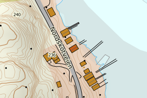 Kartbilde fra WMS-tjeneste av avviket