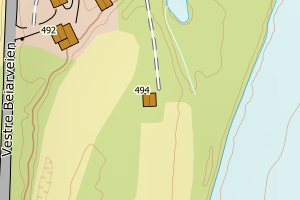 Kartbilde fra WMS-tjeneste av avviket