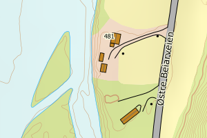 Kartbilde fra WMS-tjeneste av avviket