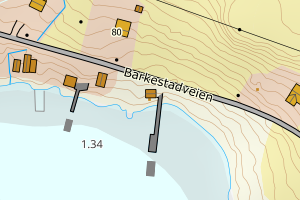 Kartbilde fra WMS-tjeneste av avviket