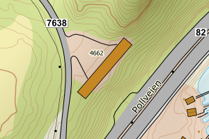 Kartbilde fra WMS-tjeneste av avviket