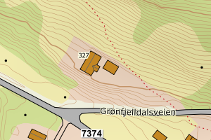 Kartbilde fra WMS-tjeneste av avviket