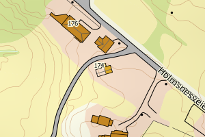 Kartbilde fra WMS-tjeneste av avviket