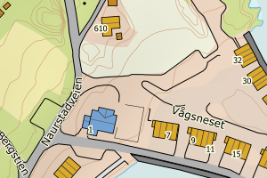 Kartbilde fra WMS-tjeneste av avviket