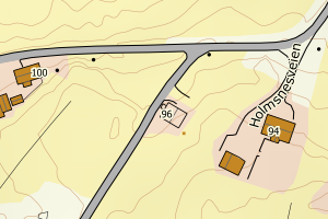 Kartbilde fra WMS-tjeneste av avviket