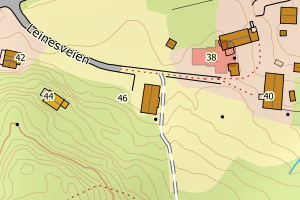 Kartbilde fra WMS-tjeneste av avviket