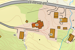 Kartbilde fra WMS-tjeneste av avviket