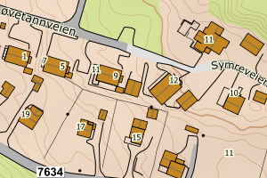 Kartbilde fra WMS-tjeneste av avviket