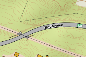Kartbilde fra WMS-tjeneste av avviket