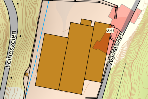 Kartbilde fra WMS-tjeneste av avviket