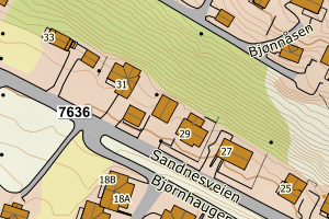 Kartbilde fra WMS-tjeneste av avviket