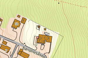 Kartbilde fra WMS-tjeneste av avviket
