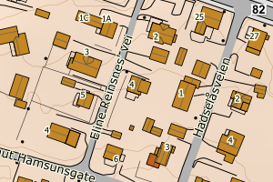 Kartbilde fra WMS-tjeneste av avviket