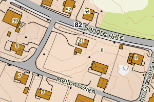 Kartbilde fra WMS-tjeneste av avviket