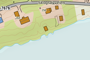 Kartbilde fra WMS-tjeneste av avviket