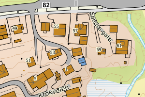 Kartbilde fra WMS-tjeneste av avviket